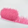 1Meters Fluffy Colored Ostrich Feathers On Ribbon Tape Trim Tassel Fringe 8-10Cm Sewing Flecos White Wedding Dress Clothes Decor