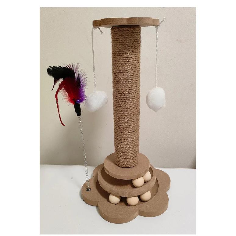 Small Sisal Scratching Post for Cats, Durable Cat Tree with Scratch Board for Indoor Cats, Pet Furniture