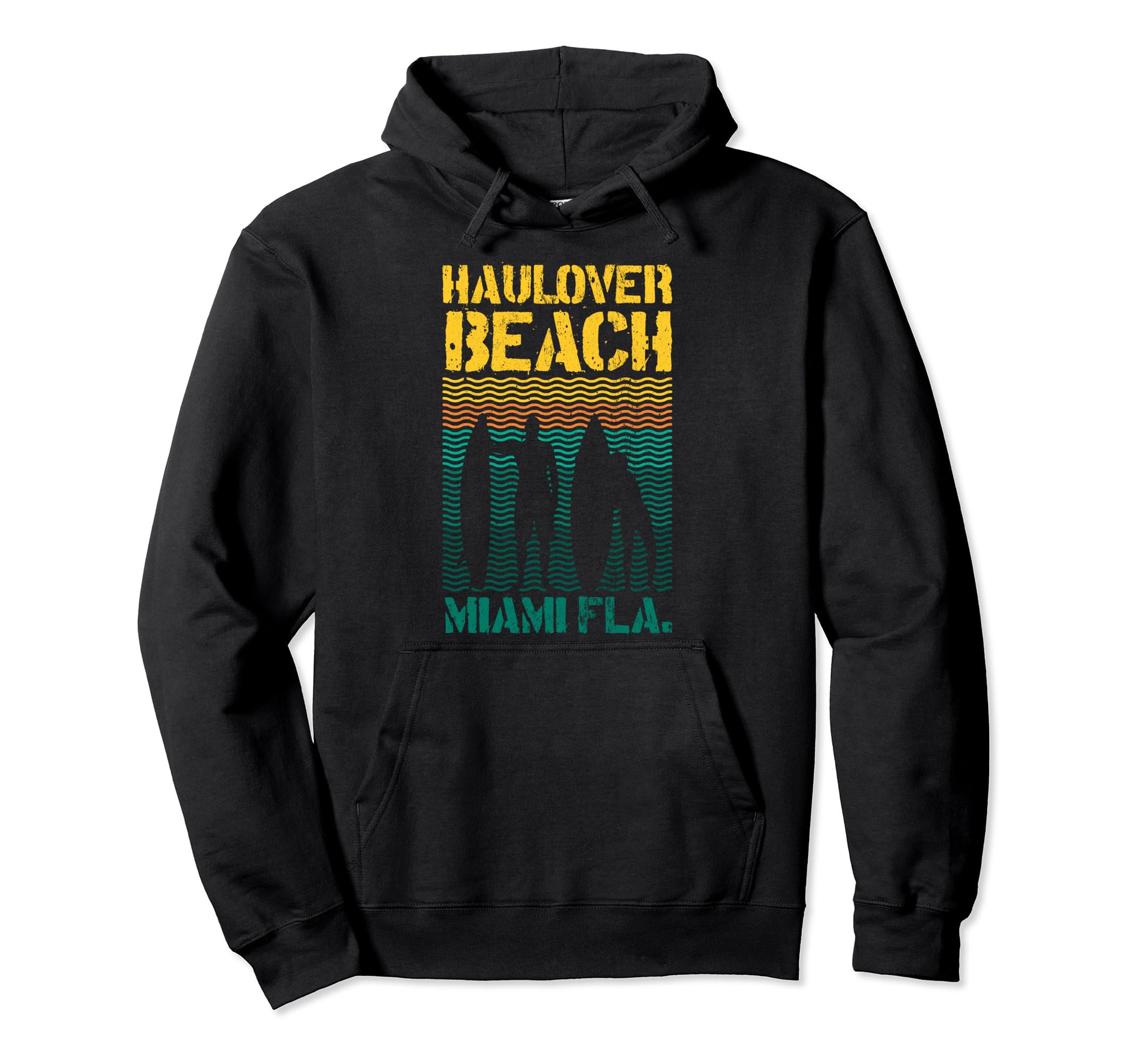 

Haulover Beach Surf Spot Miami Florida Summer Souvenir Hoodie чёрный
