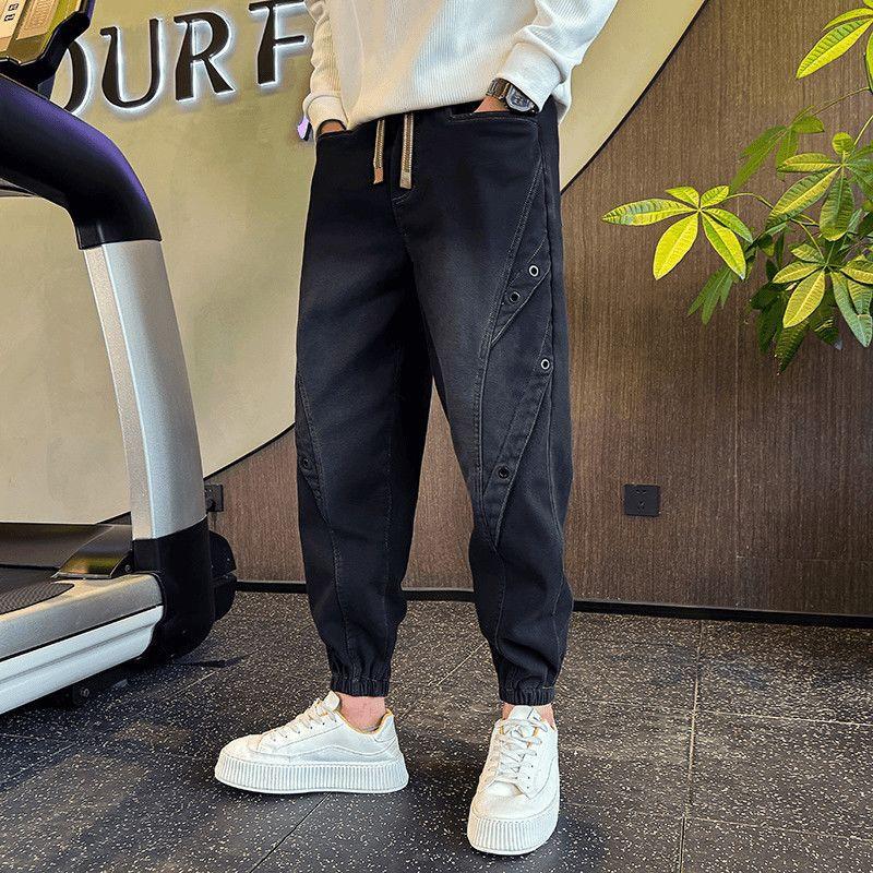 Джинсы JYL мужские Осень Зима Узкие Прямые Повседневные Джинсовые Брюки Модные Универсальные Удобные M