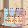 1PC Flower Baby Otter 750ml Color Plastic Sports Water Bottle Leakproof Flip Straw Lid Suitable for Sports Office Home Use
