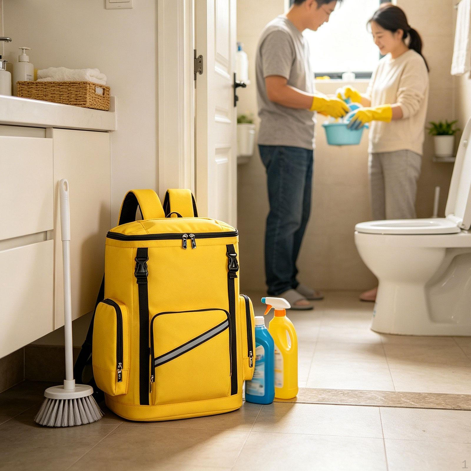 

Cleaning Tools Backpack Supplies Storage Bag for Electrician жовтий