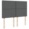 Box Spring Bed with Mattress Dark Gray 140 X 190 Cm Fabric