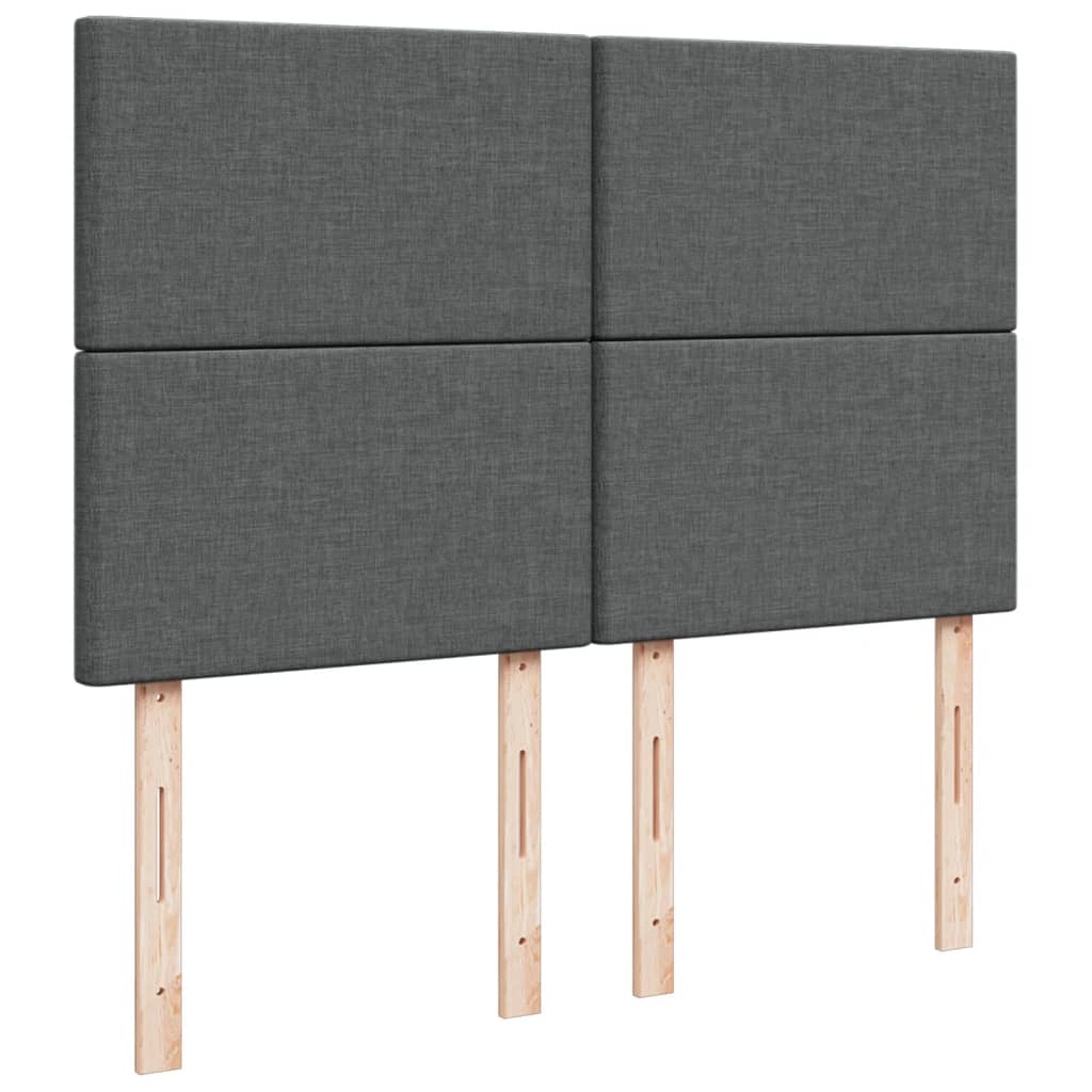 Box Spring Bed with Mattress Dark Gray 140 X 190 Cm Fabric