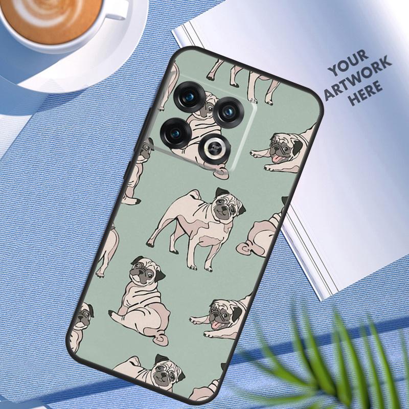 Cute Pug Dog Case For OnePlus 12 12R 11 9 10 Pro 10R 9R 8T 10T Nord 3 CE 2 Lite 2T CE4 N10 N20 N30 Cover