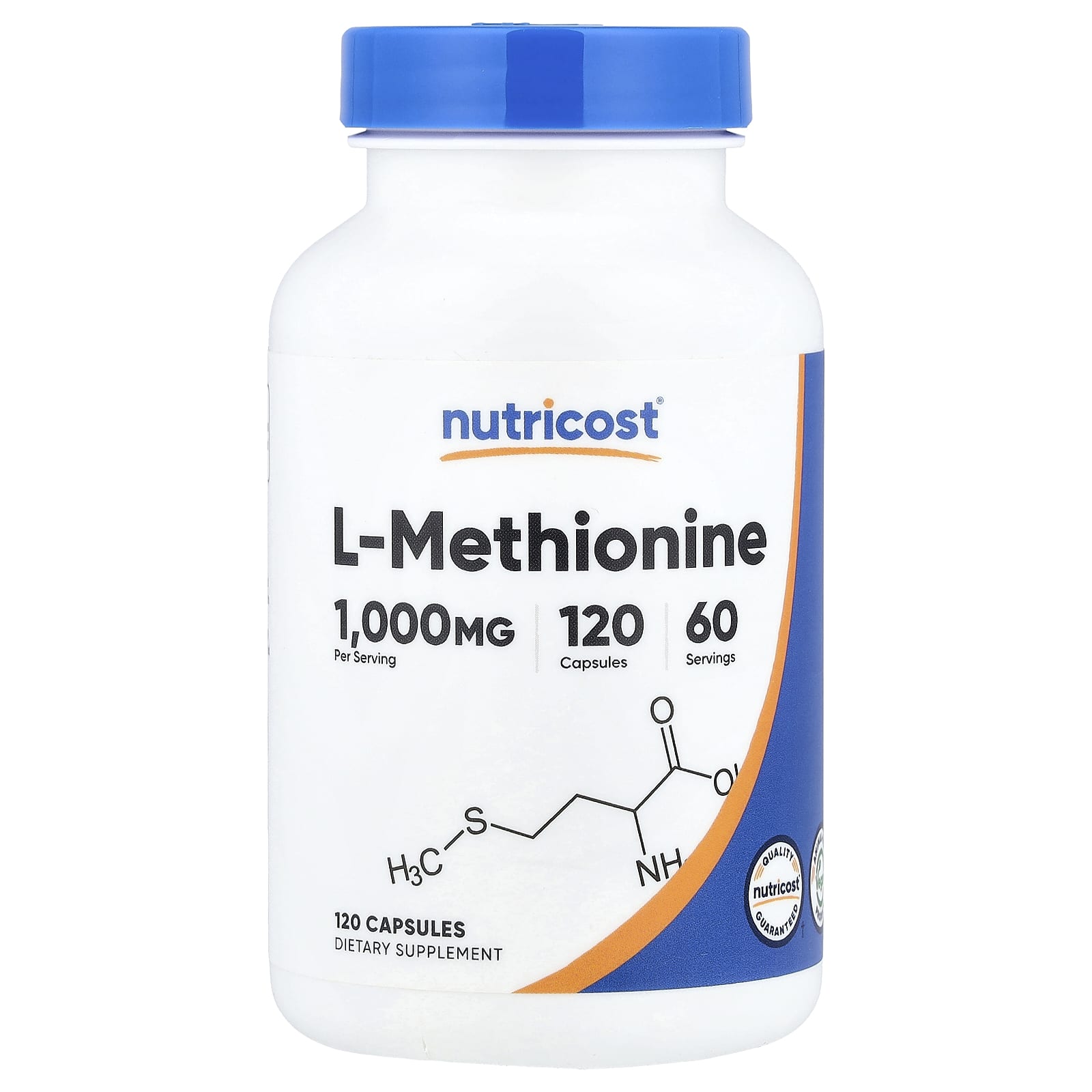 

Nutricost, l-methionine, 120 capsules (500 mg per capsule)