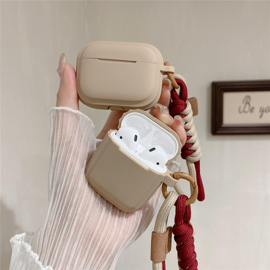 Apple 1 Smiley Face Hand Rope Is Suitable for Apple AirPods 1 Generation Bluetooth Headset Protective Case Pro1 Headset Case Is Simple