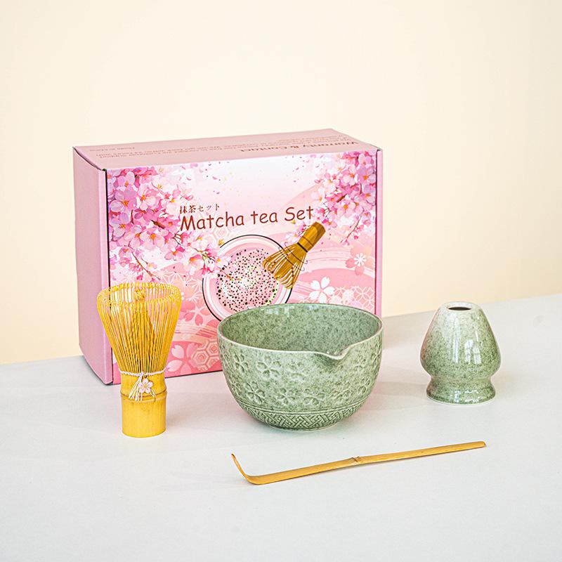 Matcha Whisk Set, Ceramic Bowl Matcha Kit & Handcrafted Bamboo Chasen, Complete 1/1 Pcs Matcha Set for Valentine's Day Gifts
