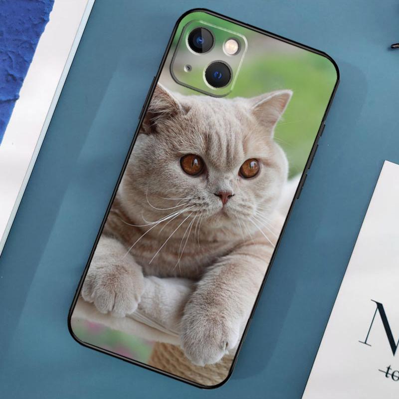 Etui z brytyjskim krótkowłosym kotem na iPhone'a 15 14 13 12 11 Pro Max XS X XR SE 2020 2022 7 8 Plus 12 13 Mini
