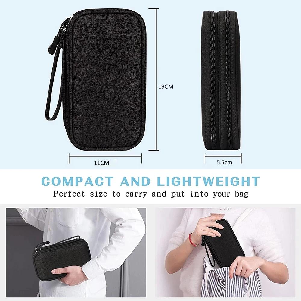 Travel Organizer Bag Cable Digital Accessories Storage Bag Portable Waterproof Double Layers Storage Bags Power Hard Drive Case
