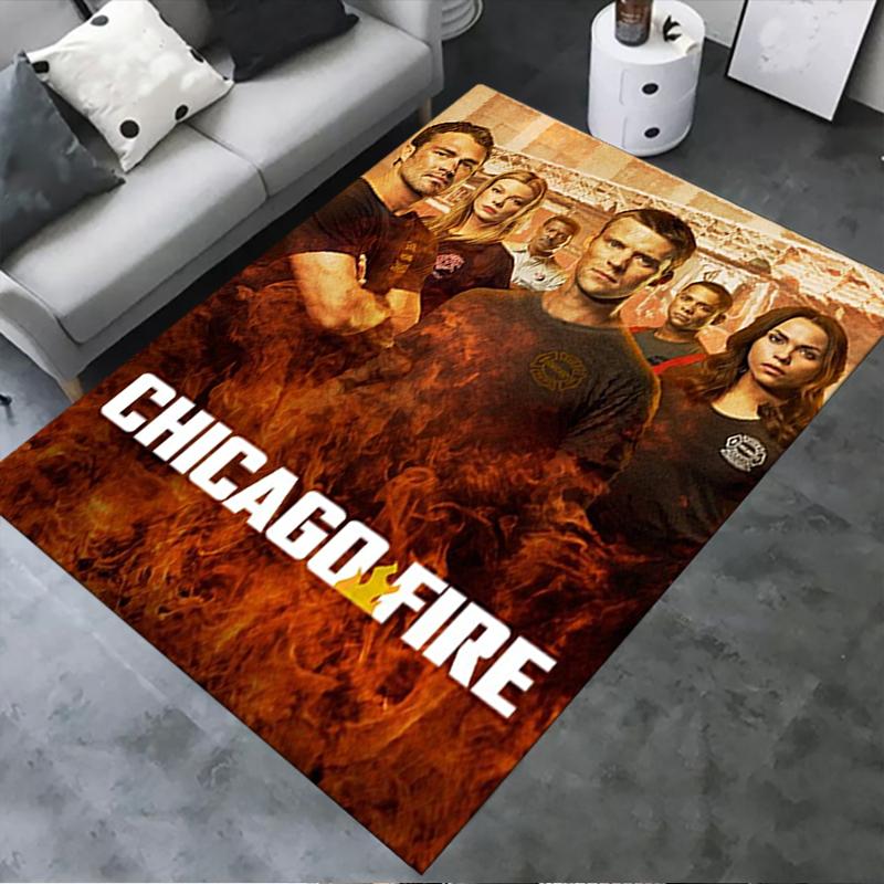 2025 New Chicago Fire Carpet Rug for Living Room Bedroom Home Sofa Decoration,Kids play Non-slip Floor Mat
