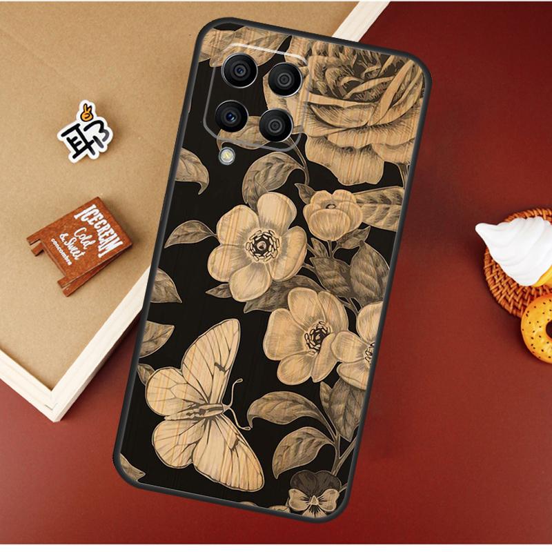 Tree Flower Bamboo Wood Case For Samsung Galaxy M21 M20 M23 M31 M11 M54 M14 M34 M13 M52 M32 M12 M16 M36 M56 M15 M55