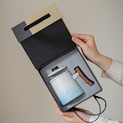 Grobkeramik Farbverlauf Business-Geschenkset gehobenes Gefühl Souvenirbecher Tee-Trennung Geschenkbox kann