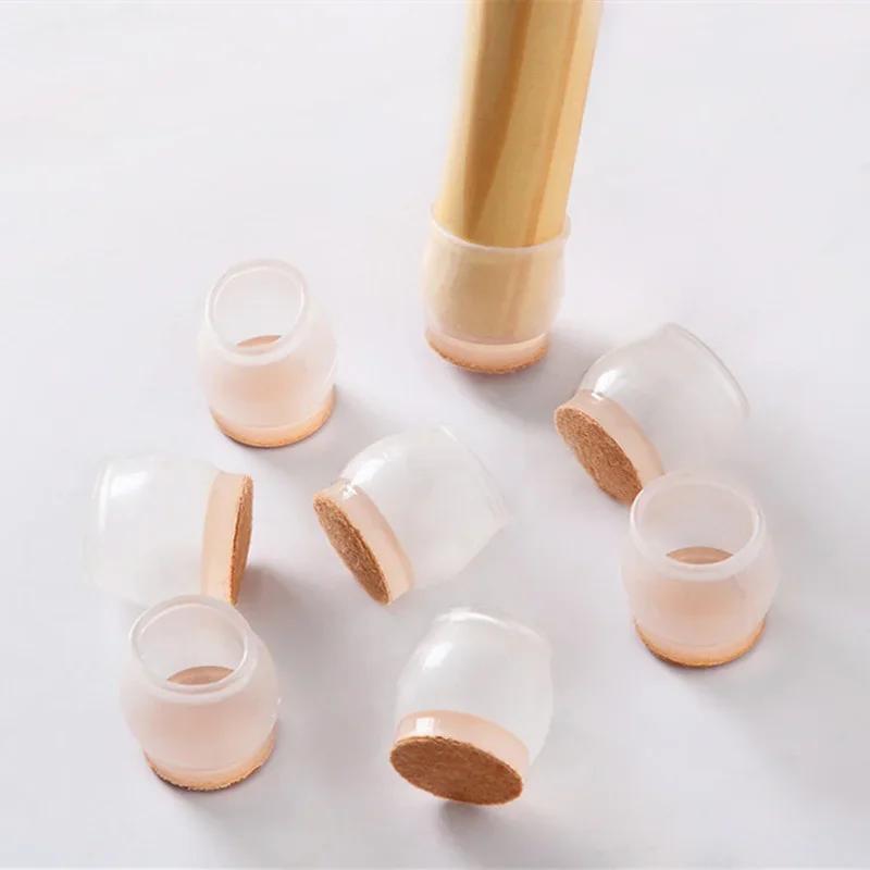 Novos 16 Peças Protetores de Chão para Pés de Cadeira com Feltro Espesso Envolvente Capas de Silicone para Pés de Móveis Tampas para Pés de Mesa para Proteger Pisos