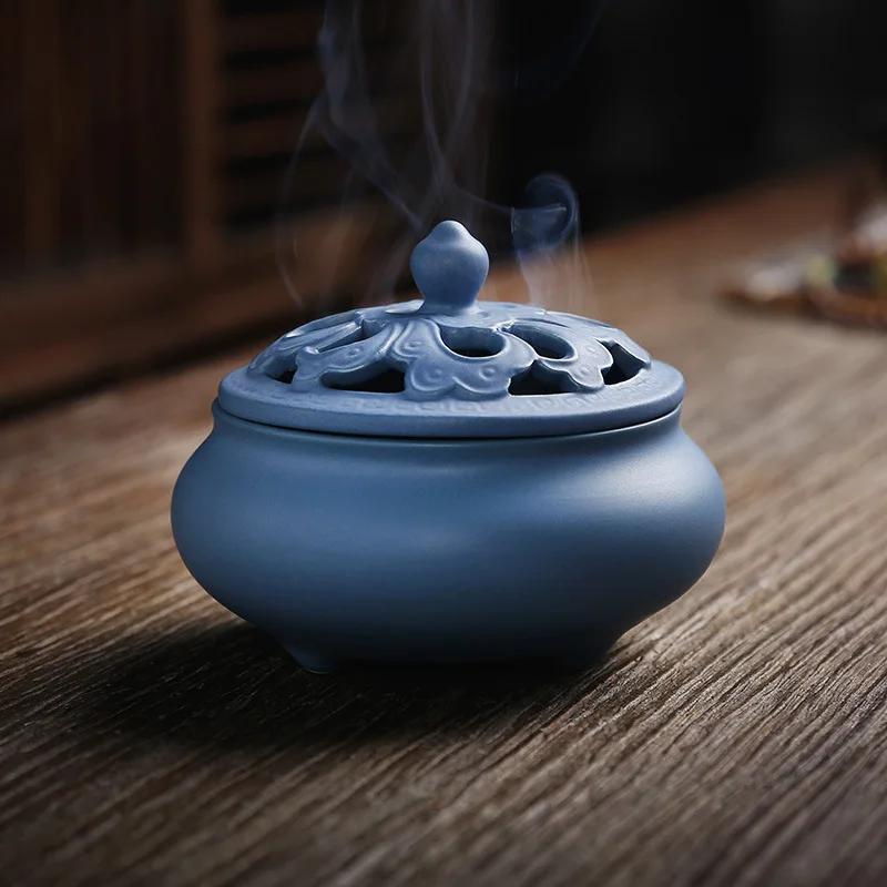 

F Special Coil retro incense burner Living Room ceramic incense holder creative home decor Buddha Buddhist Ornaments Xmas Gift