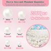 2000PCS Pearls for Crafting, Ivory No Hole Beads for Centerpieces Vases, Assorted Sizes Bulk Fake Pearls Beads for Vase Filler,Jewelry Making