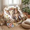 Purple Elephant In Galaxy River Theme Blanket Lightweight Warm Flannel Blanket Decorative Throw Blanket for Home Decoration