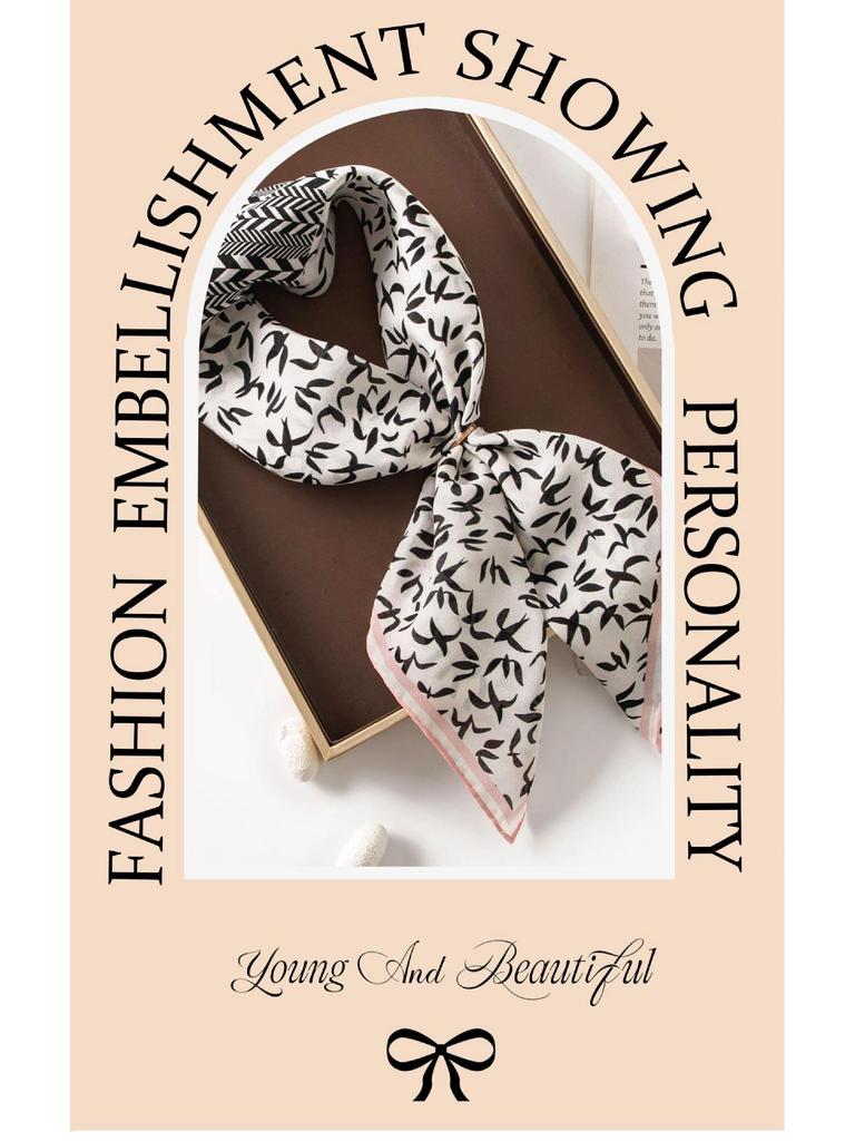 2025 Autumn Elegant Print Silk Crepe Scarf - Mulberry Square Shawl and Sunscreen Accessory for Women