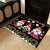 Three Dwarfs Santa Christmas Mat, Non-Slip Floor Rug for Bedroom, Living Room, Kitchen, RV Entrance, Holiday Decor