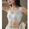 Women Lace V Neck Wireless Bra Wide Strap Seamless Comfortable Anti Sagging Lingerie