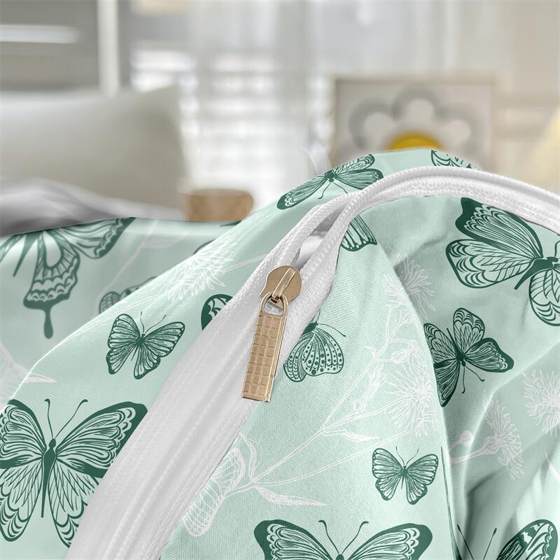 Kuup Printed Butterfly Duvet Cover Colored Bedding Set QUEEN Size Quilt Cover High Quality Skin Friendly Fabric Bedding Cover