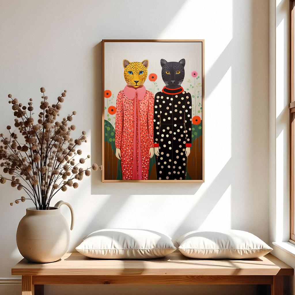 Plakat portret koty lampart