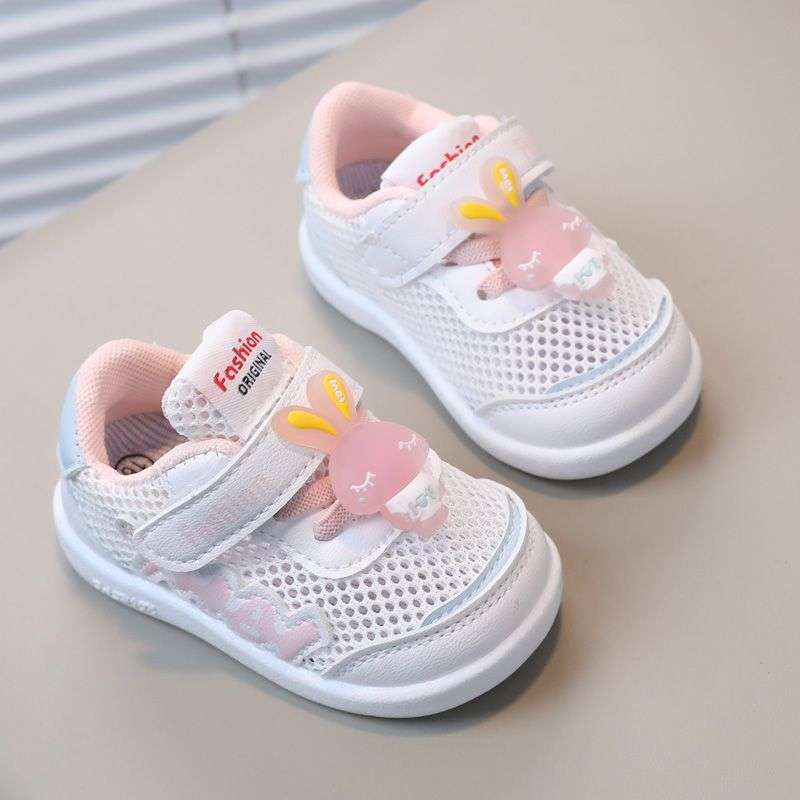 2025 spring and autumn baby shoes summer hollow breathable mesh shoes soft-soled sports board shoes infant toddler boys and girls