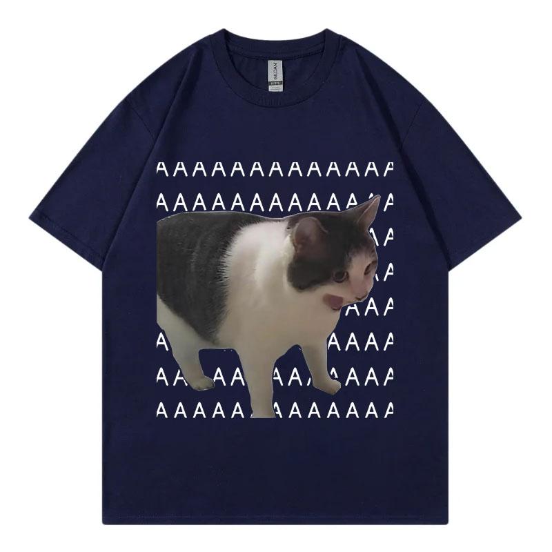 Sad Crying Cat Funny Meme T-Shirt High Quality Fashion Short Sleeve T Shirts Summer Casual Pure Cotton Oversized T-Shirts Unisex