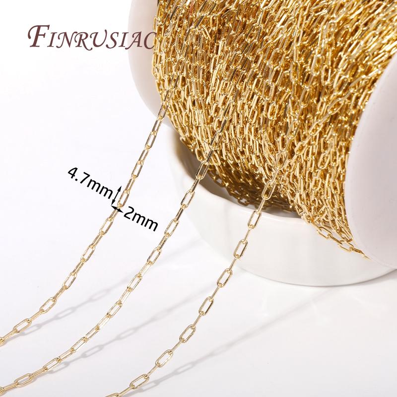 DIY Jewelry Making Chains 14K Gold Plated Metal Square Thin Chains High Quality Spool Chains For DIY Necklace Bracelet Materials