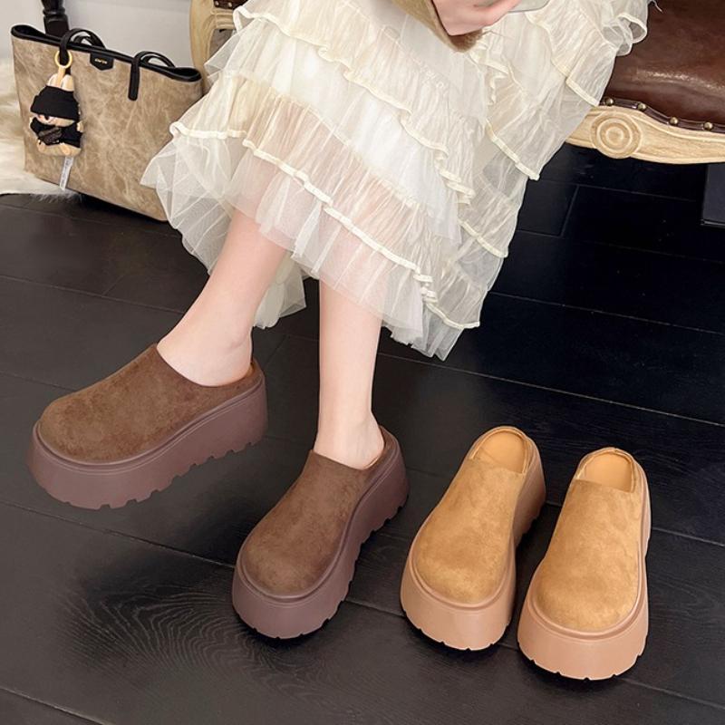 Women Mules Shoes Flats Platform Slippers New 2025 Trend Winter Slingback Sneakers Woman Casual Flip Flops Zapatos Mujer