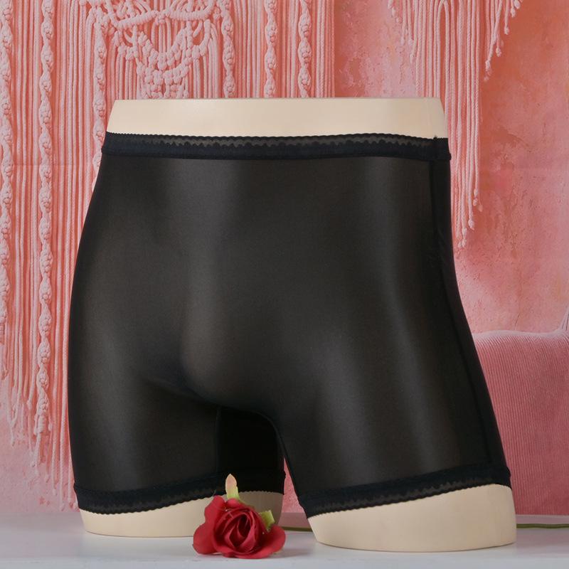 Mutandine da Donna in Pizzo Glitterato di Seta Antibatteriche - Elastiche, Traspiranti, Morbide, Modello Boxer
