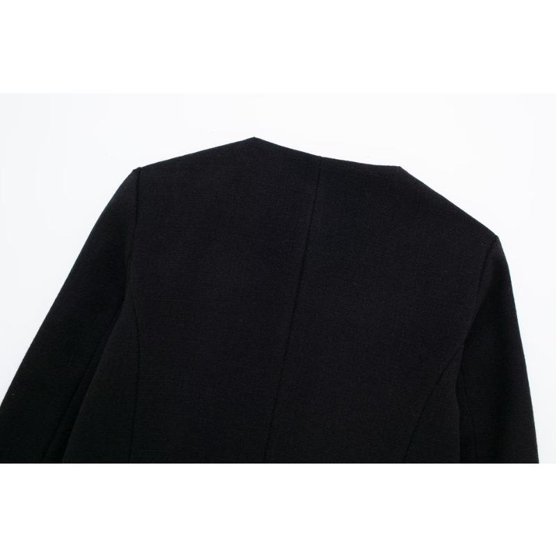 Podzimní dámská pouliční móda ležérní krátká bunda s klopami