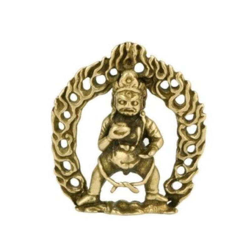 Rare Chinese Art Old Brass Hot Fire Boy Toys Statue Figure Pet Antique Ornament