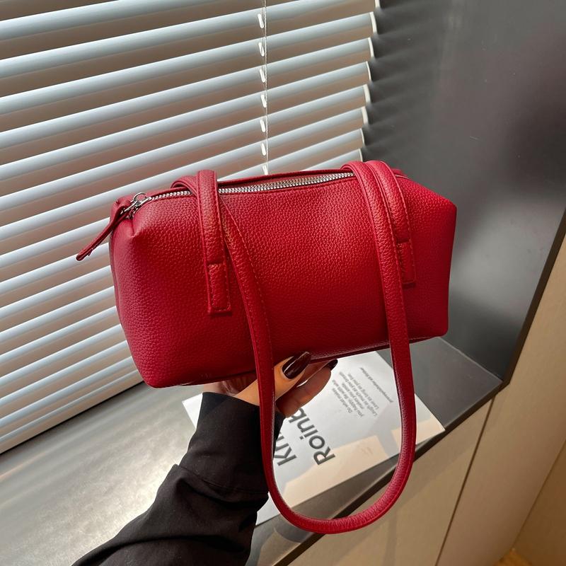 Solid Color Shoulder Bag Large Capacity Underarm Bag