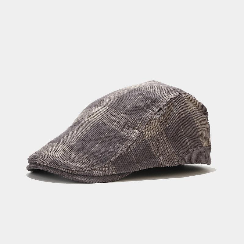 Adjustable Plaid Cotton Corduroy Newsboy Hat for Men And Women Gatsby Golf Cap Flat Ivy Cabbie Youth Teens Fashion Accessory