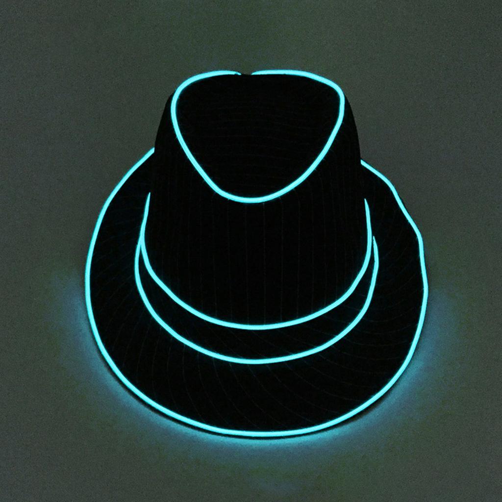 LED Top Hat for Women Men Flashing Nightclub Hat Light Up Blues Hat Adult Unisex Costume Hat Halloween Party Props Hat