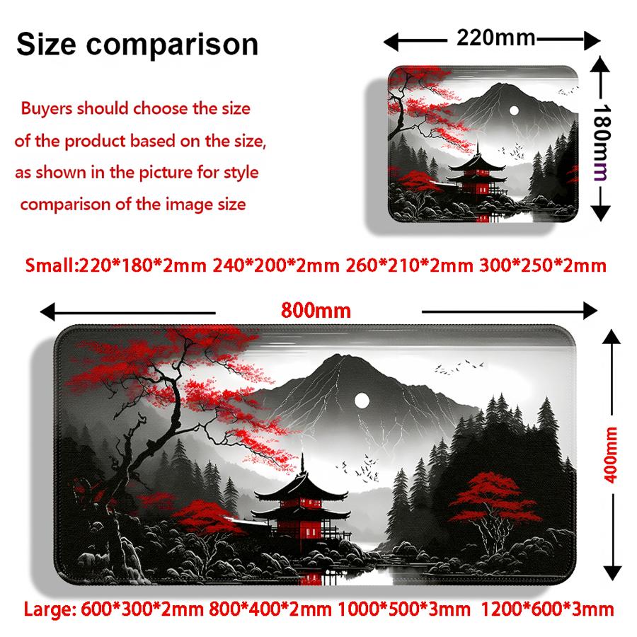 overlock Mouse Pad Keyboard Mouse Pad office Pad Computer Laptop Pad Desk accessories Game Console Pad Cherry Blossom Scenery