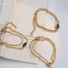 Stylish And Simple Double-Layer Chain, Rhombus Zircon Bracelet, Girls' Exquisite And High-End 18K Titanium Steel Jewelry.