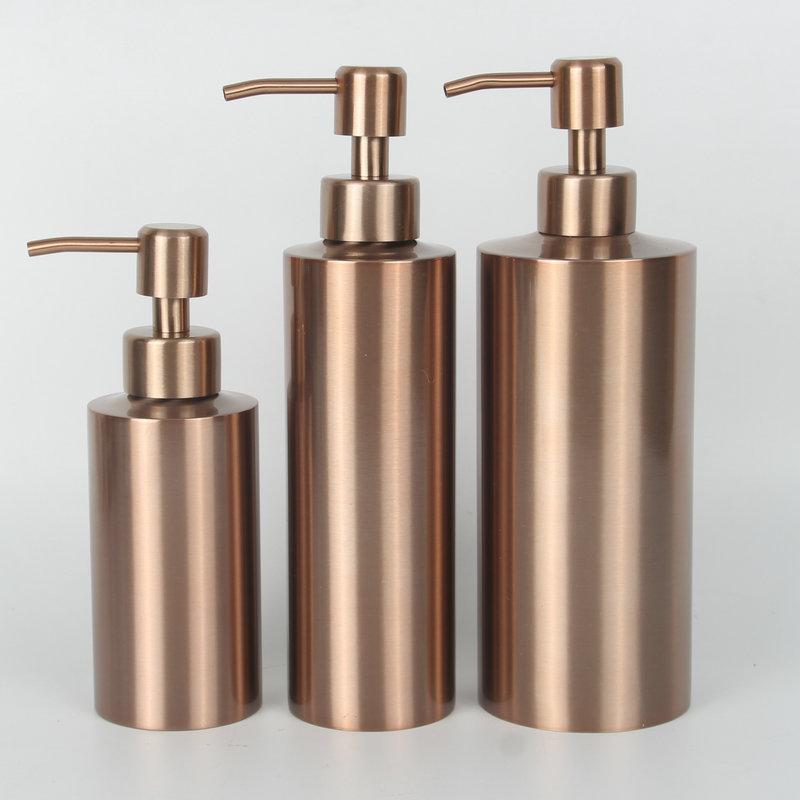 Liquid Soap Dispenser Bottle Gel Bottle 304 Stainless Steel Silver Rose Gold Lotion Pump Hand Soap Kitchen Bathroom Dispenser