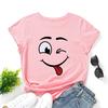 Cotton T-Shirt Short Sleeve Round Neck Women 2d Print Tops
