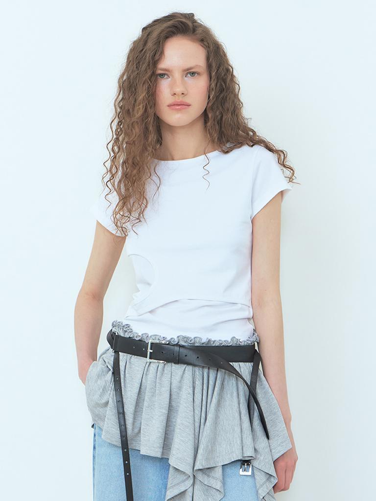 ETMON Cutting Layered T-Shirt White