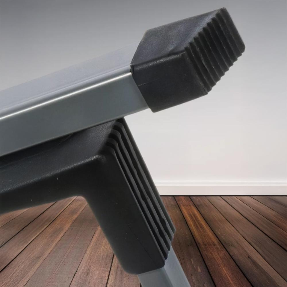 Ladder 2 Steps Household Ladder Foldable Steel Metal Gray 150 Kg