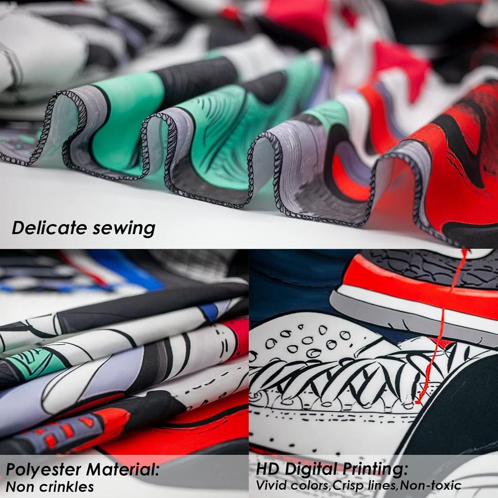SwiiSmil-Sneakerhead Tapestry for Bedroom-Sneakerhead ball Backdrop-Birthday Party Decorations-Teen Boy Shoe Tapestry-Aesthetic Cool Posters