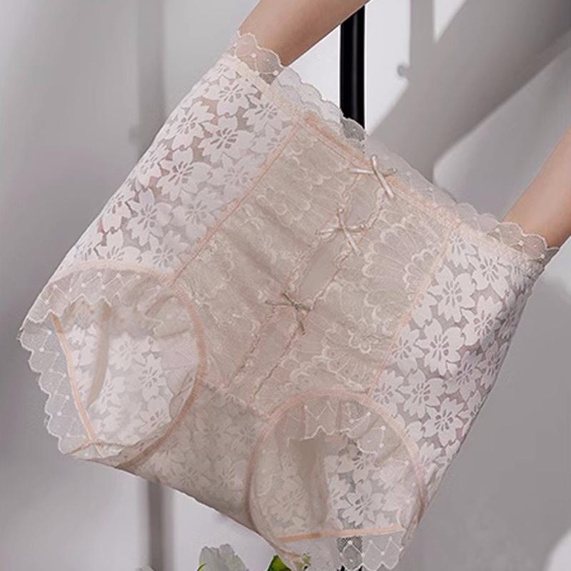 CINOON Sexy Women Panties Lace Underwear High Waist Briefs Embroidery G String Underpant Butt Lift Transparent Female Lingerie