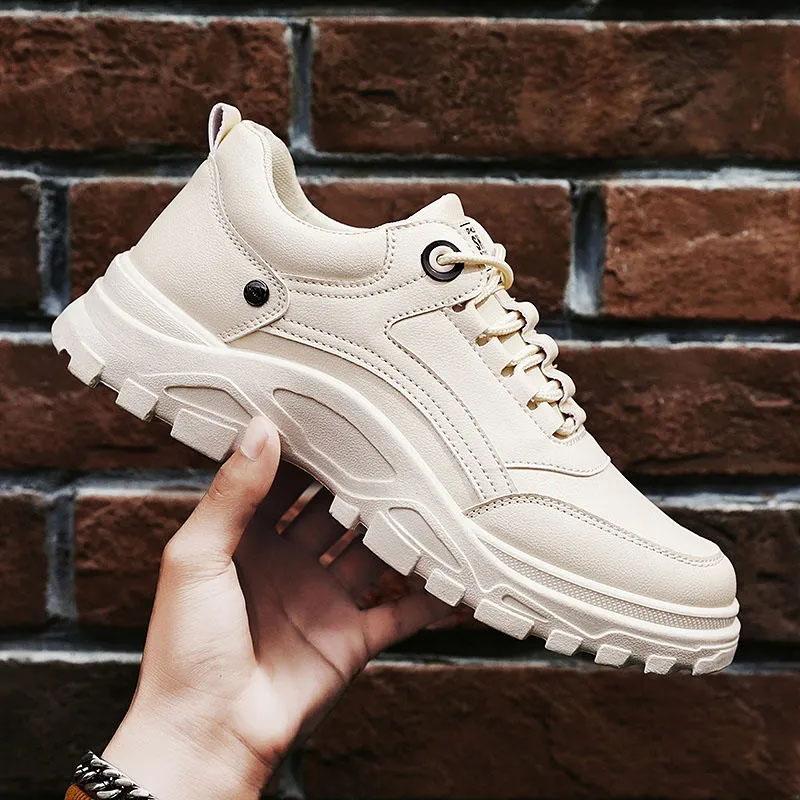 Pánské letní ležérní sportovní boty, prodyšné tenisky v korejské verzi, trendy, kožené boty pro volný čas, ležérní ploché boty