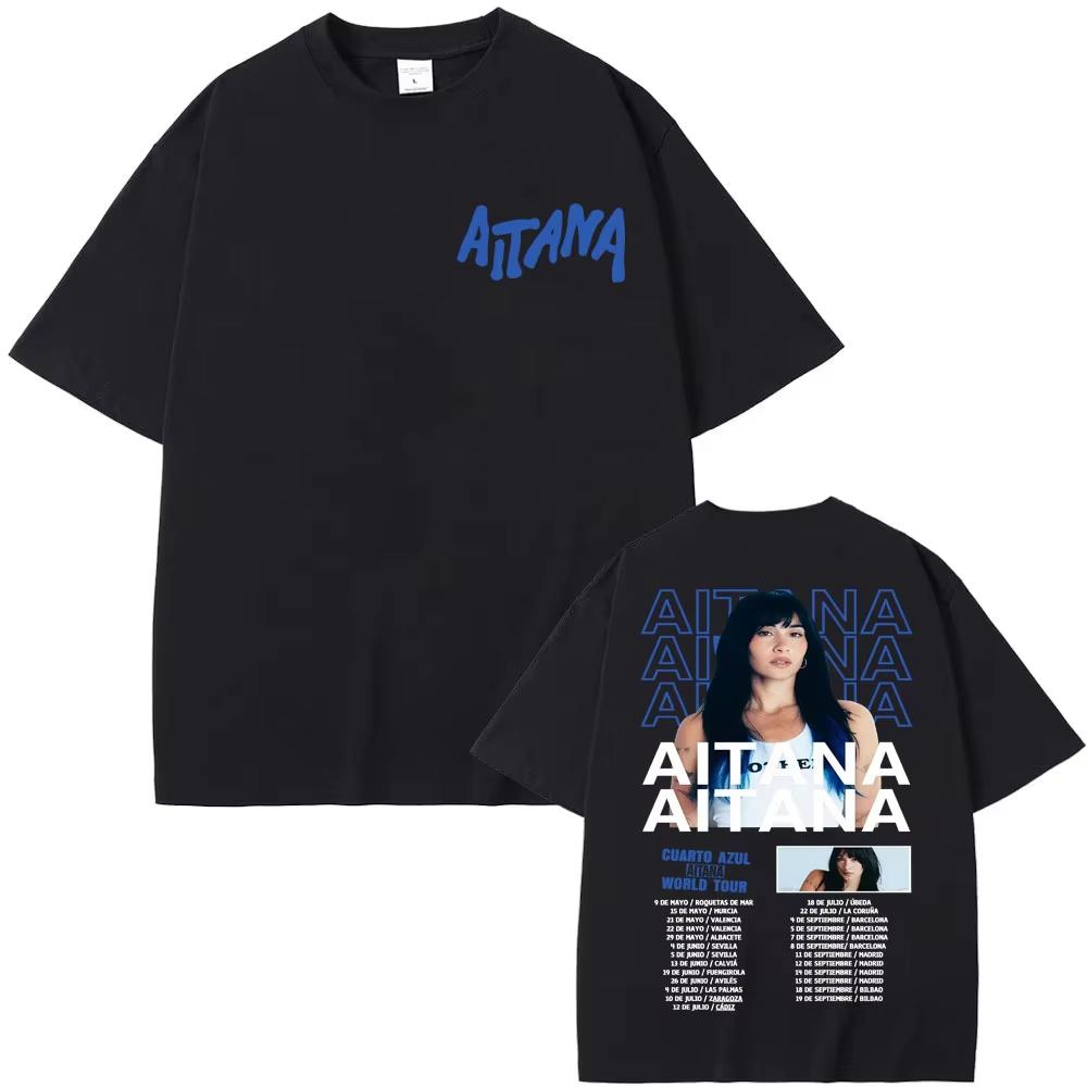 

Singer Aitana Cuarto Azul World Tour 2026 Graphic T Shirt Unisex Women Fashion Aesthetic High Street T Shirts Casual Cotton Tshirt S