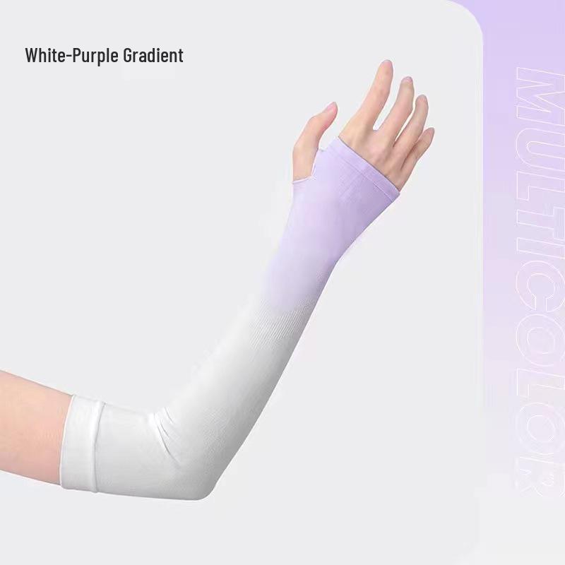 Unisex Summer Gradient Ice Silk UV Protection Cycling Sleeves