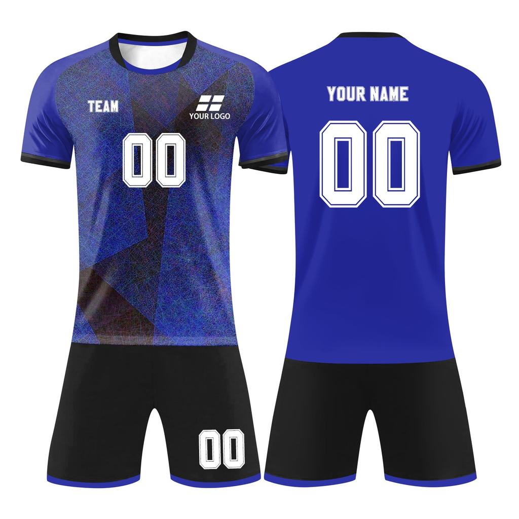 Men's -Wicking Soccer Jersey and Shorts Set Breathable Quick-Dry Athletic Uniform for Sports Training