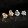 ZAKOL Exquisite Round AAA Cubic Zirconia Small Flower CZ Stud Earring Cute Shiny White Gold Color Piercing Zircon
