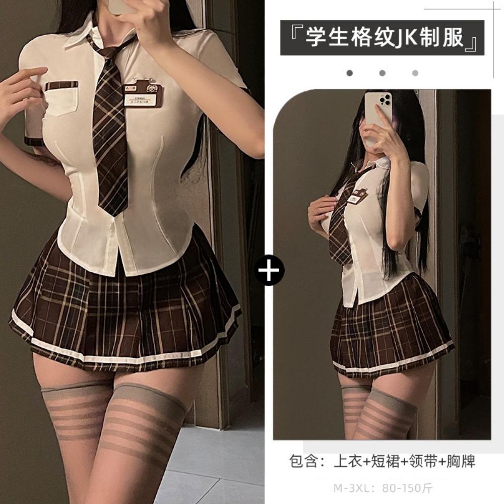 Xianyi Sexy Underwear Sexy Student Clothing Jk Uniform Temptation Free of Tight Passion Clothes Large Size Set 490
